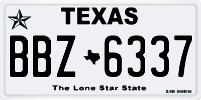TX license plate BBZ6337