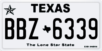 TX license plate BBZ6339