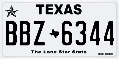 TX license plate BBZ6344