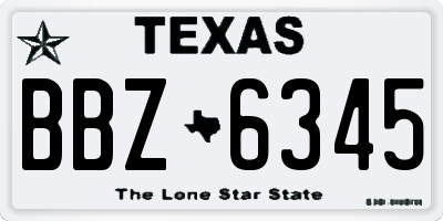 TX license plate BBZ6345