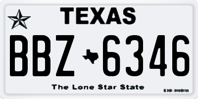 TX license plate BBZ6346