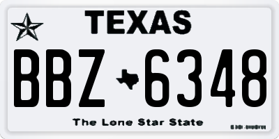 TX license plate BBZ6348