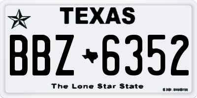 TX license plate BBZ6352