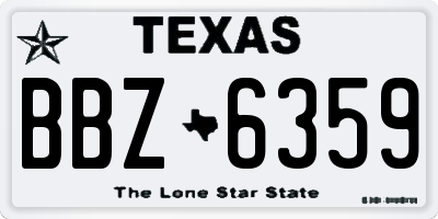 TX license plate BBZ6359