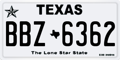 TX license plate BBZ6362