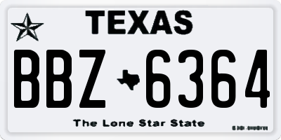 TX license plate BBZ6364