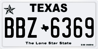 TX license plate BBZ6369
