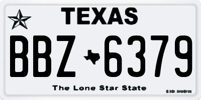 TX license plate BBZ6379