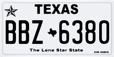 TX license plate BBZ6380