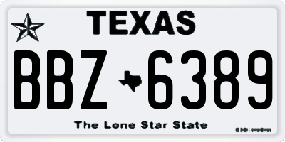 TX license plate BBZ6389