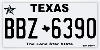 TX license plate BBZ6390