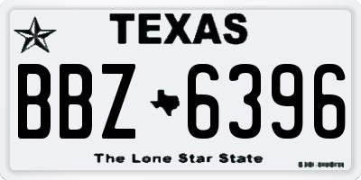 TX license plate BBZ6396