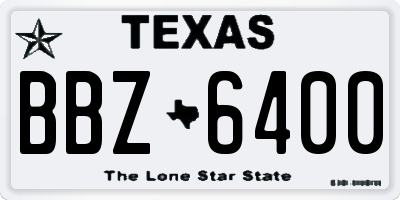 TX license plate BBZ6400