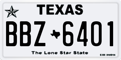 TX license plate BBZ6401