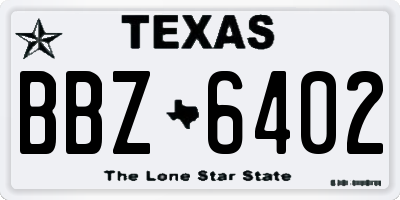 TX license plate BBZ6402