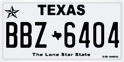 TX license plate BBZ6404