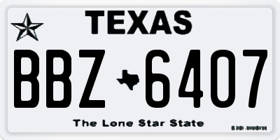 TX license plate BBZ6407
