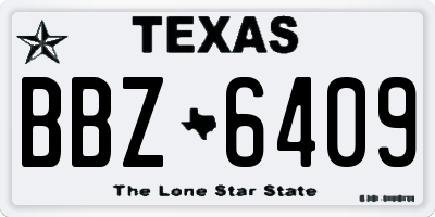 TX license plate BBZ6409