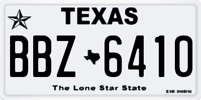 TX license plate BBZ6410