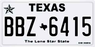 TX license plate BBZ6415