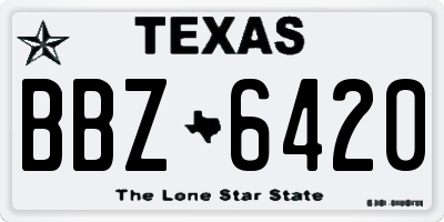 TX license plate BBZ6420