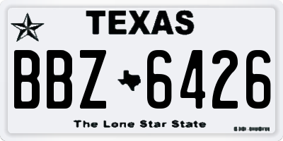 TX license plate BBZ6426