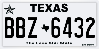 TX license plate BBZ6432