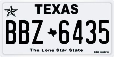 TX license plate BBZ6435