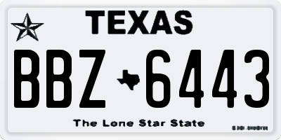 TX license plate BBZ6443