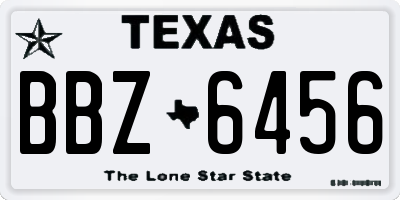 TX license plate BBZ6456