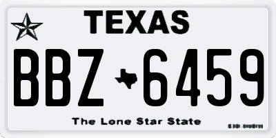 TX license plate BBZ6459