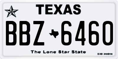 TX license plate BBZ6460