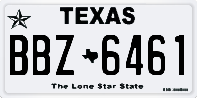 TX license plate BBZ6461