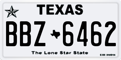 TX license plate BBZ6462