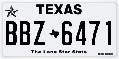 TX license plate BBZ6471