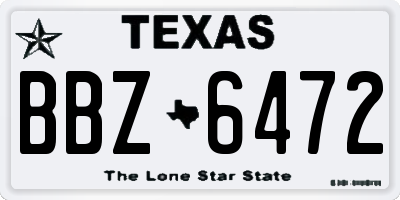 TX license plate BBZ6472