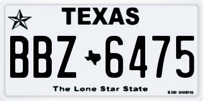 TX license plate BBZ6475