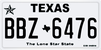 TX license plate BBZ6476