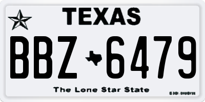 TX license plate BBZ6479