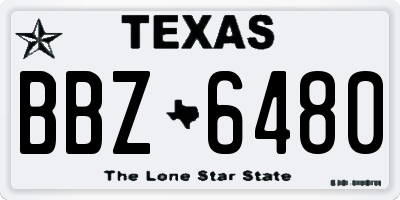TX license plate BBZ6480
