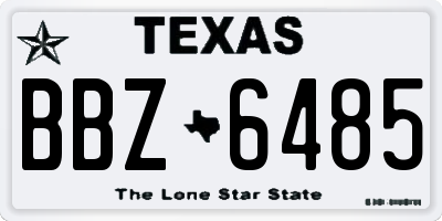 TX license plate BBZ6485