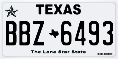 TX license plate BBZ6493