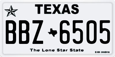 TX license plate BBZ6505