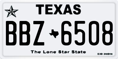 TX license plate BBZ6508