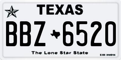 TX license plate BBZ6520