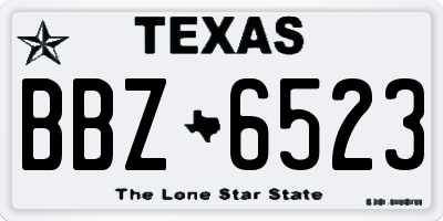 TX license plate BBZ6523