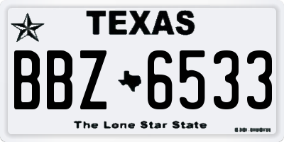 TX license plate BBZ6533