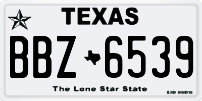TX license plate BBZ6539