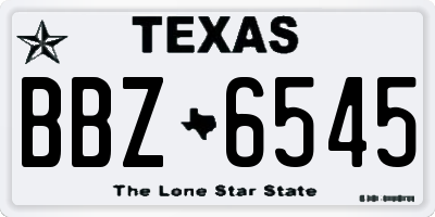 TX license plate BBZ6545