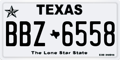 TX license plate BBZ6558